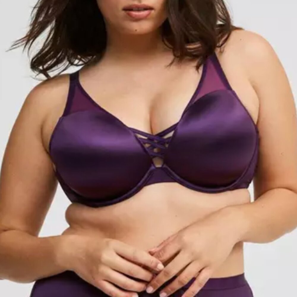 torrid Purple Satin Full Coverage Underwire Bra